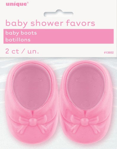 2 Baby Boots Pink 7.5cm (3")